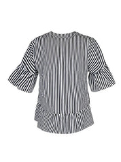 Elodie | Striped Tiered V-Neck Top
