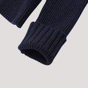 Michelle | Navy knit cardigan with denim trim