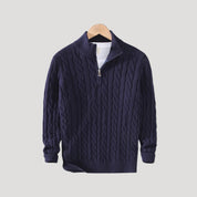 Becket | Half zip wool cable knit jumper