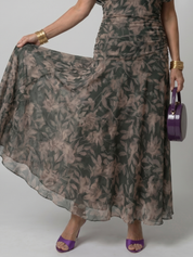 Calen | Elegant Bardot Off-the-Shoulder Midi Dress