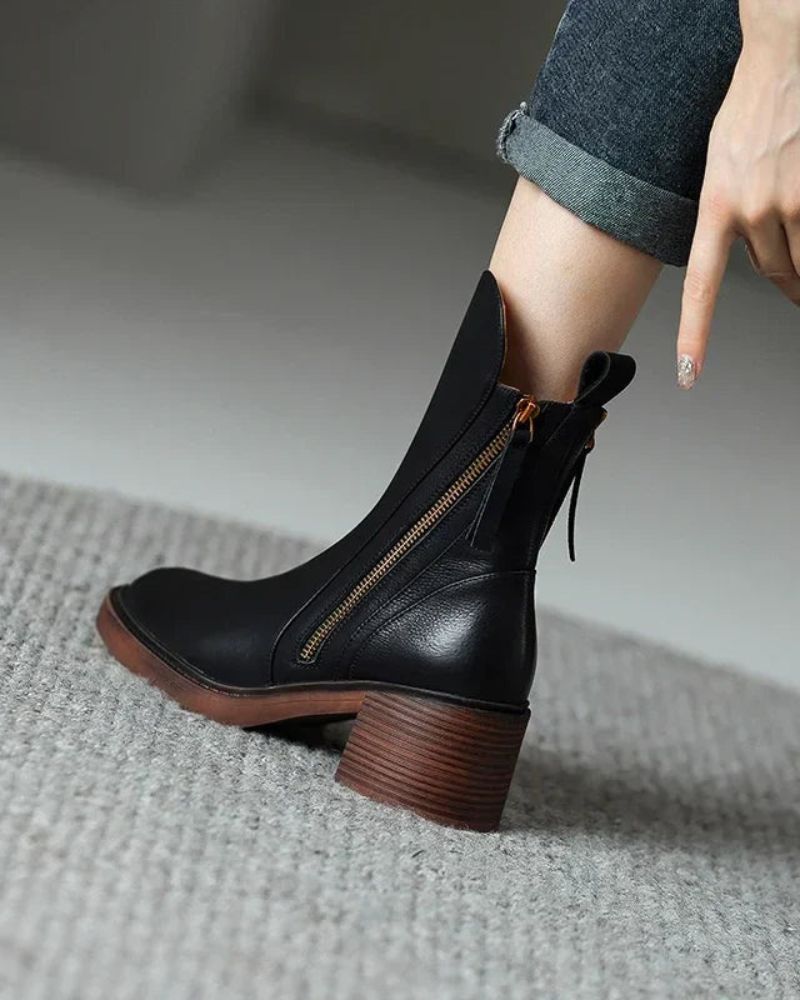 Belle | Leather Heeled Boots