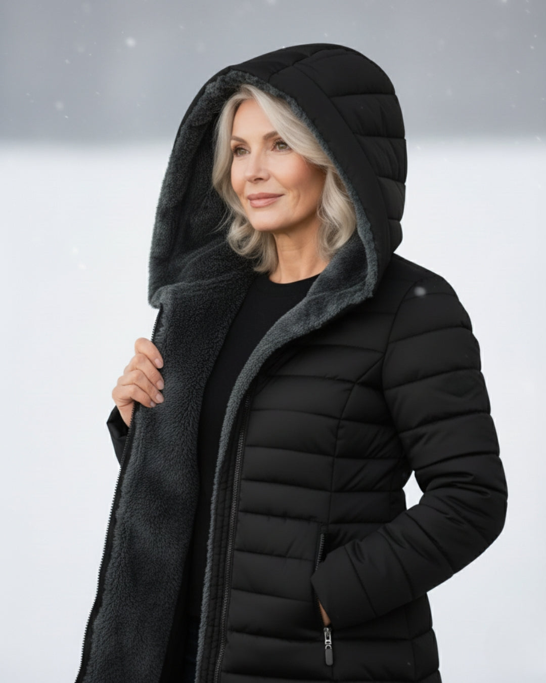 Helen | Fleece-Lined Longline Puffer Coat