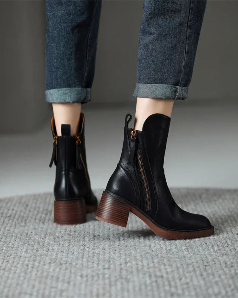 Belle | Leather Heeled Boots