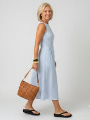 Denise | Timeless Nautical Striped Midi Dress