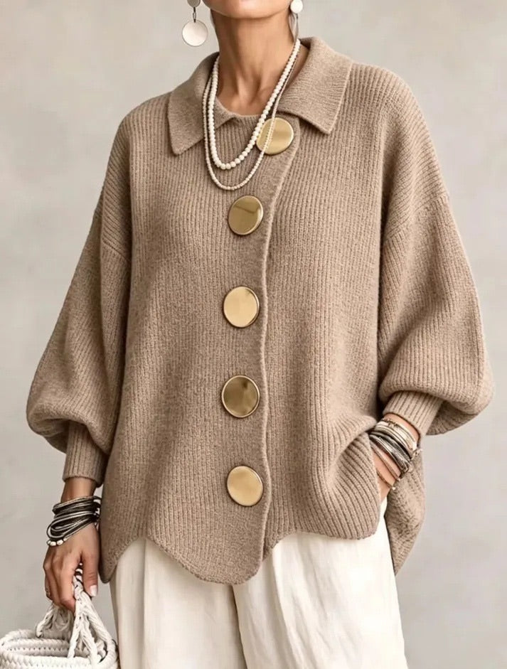 Karina | Statement Collar Knit Cardigan