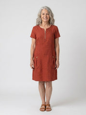 Lynda | Classic Elegant Zip-Neck Dress