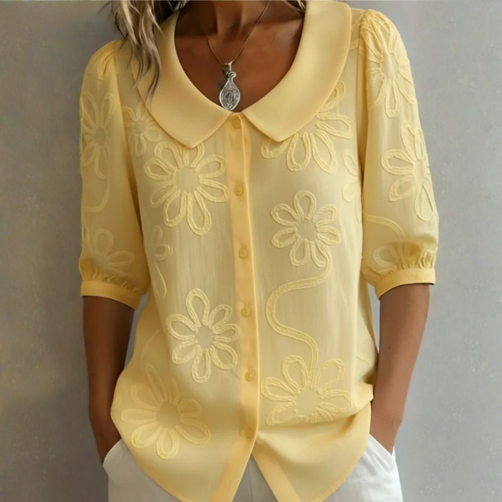 Rosalie | Sophisticated Embroidered Floral Blouse