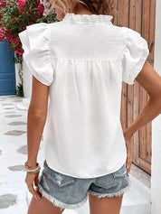 Thalia | Top with V-neck and ruffles