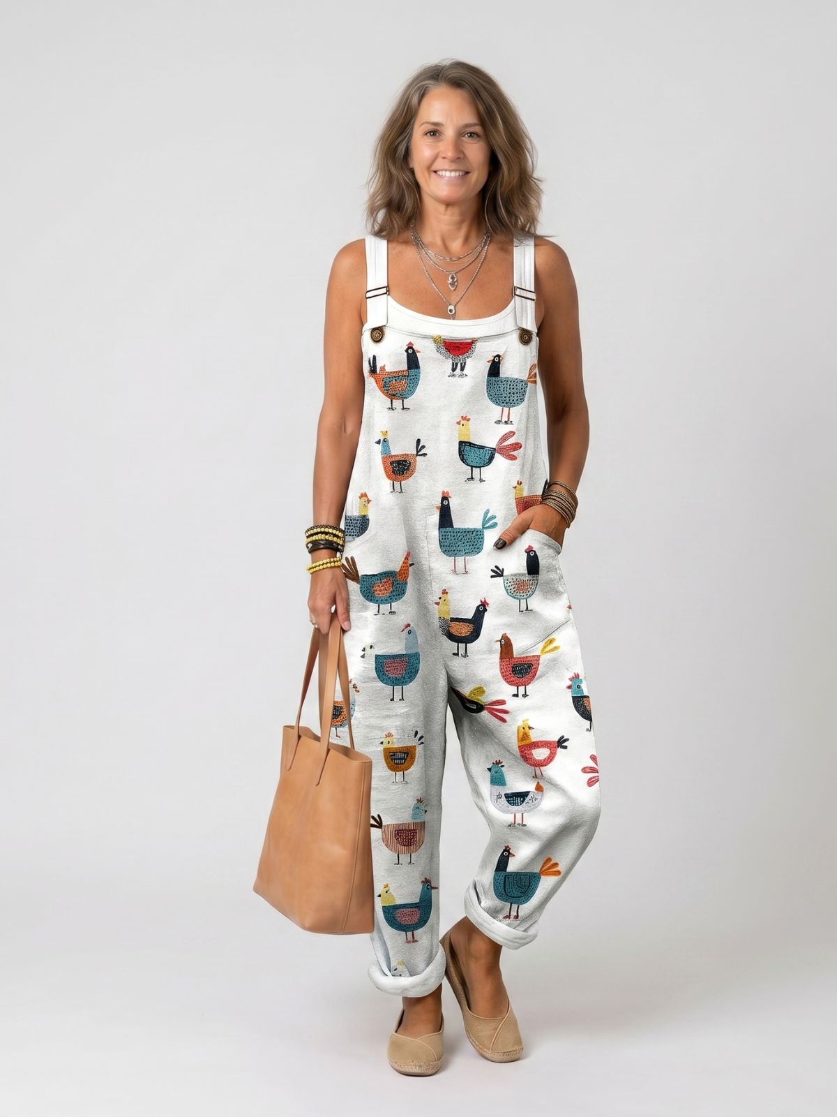 Anita | Vintage Artistic Wide-Leg Overalls