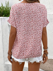 Charisse | Blouse with floral buttons