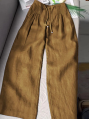Camille | Wide-leg Pants in Cotton and Linen Blend
