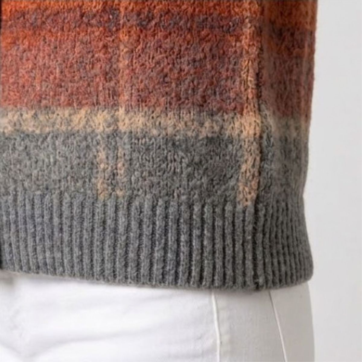 Edith | Graduated Plaid Knit Cardigan