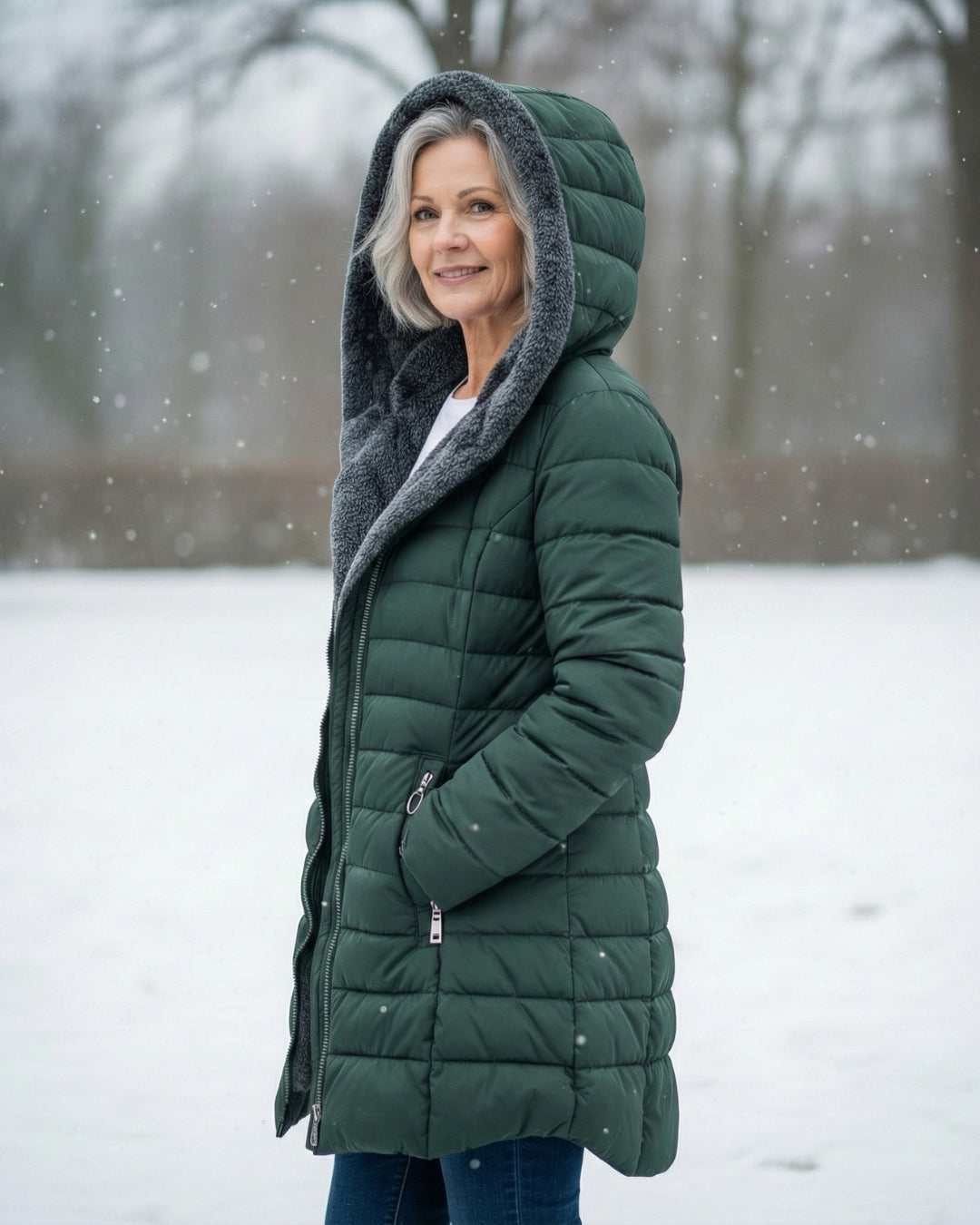 Helen | Fleece-Lined Longline Puffer Coat