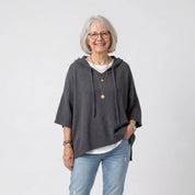 Camille | Poncho-Style Hooded Knit Jumper
