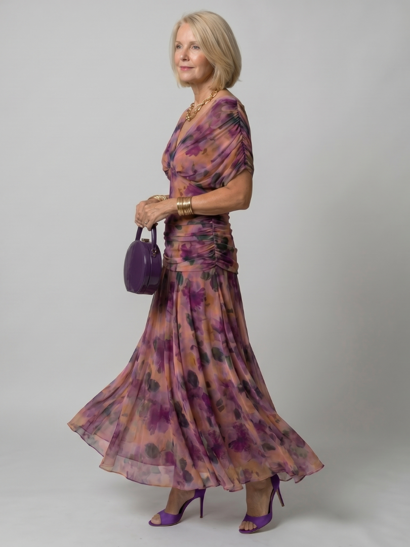 Calen | Elegant Bardot Off-the-Shoulder Midi Dress