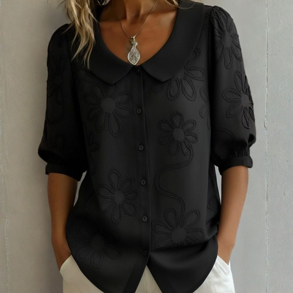 Rosalie | Sophisticated Embroidered Floral Blouse