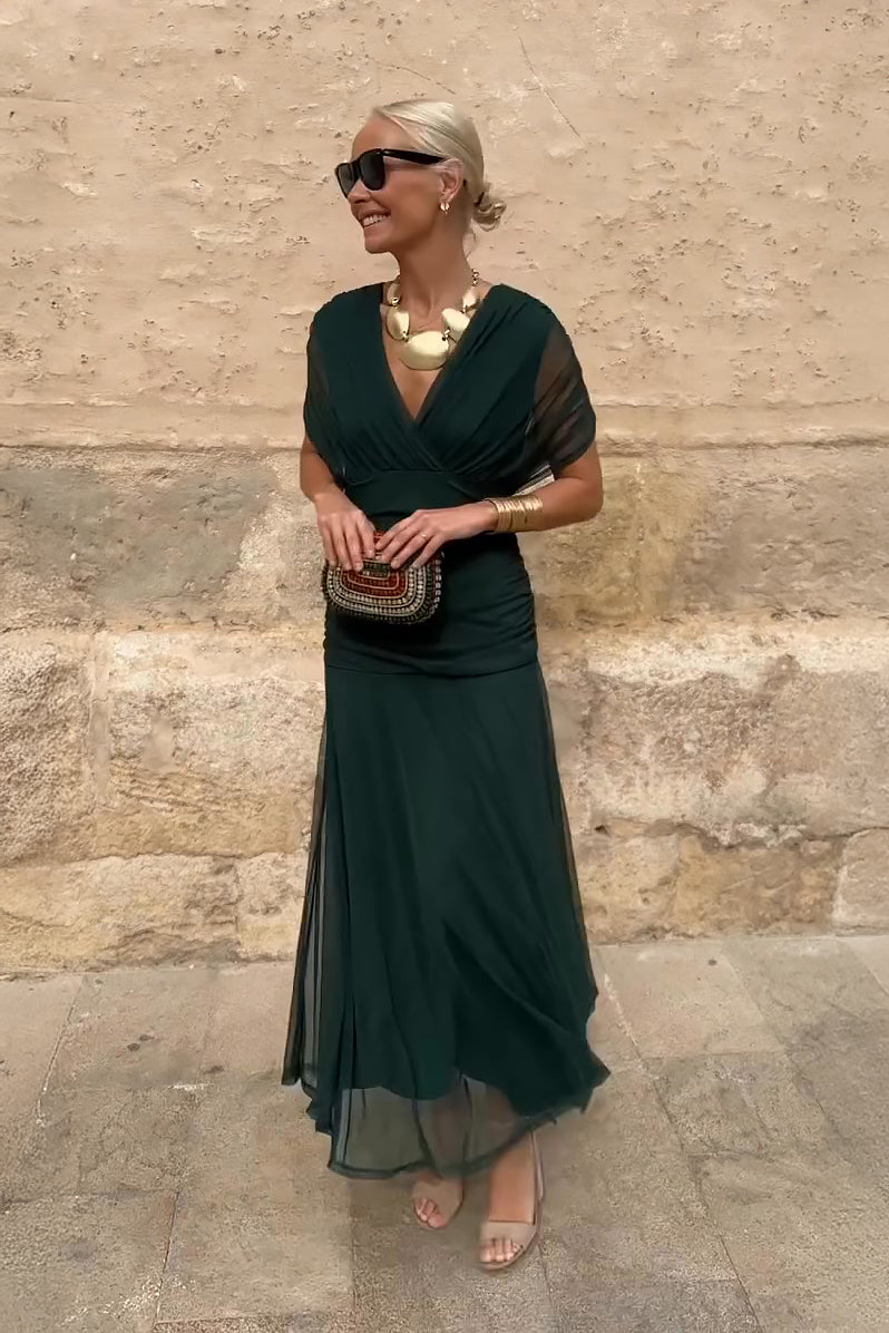 Santana | Elegant V-Neck Maxi Dress