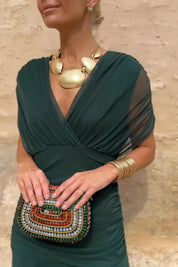 Santana | Elegant V-Neck Maxi Dress
