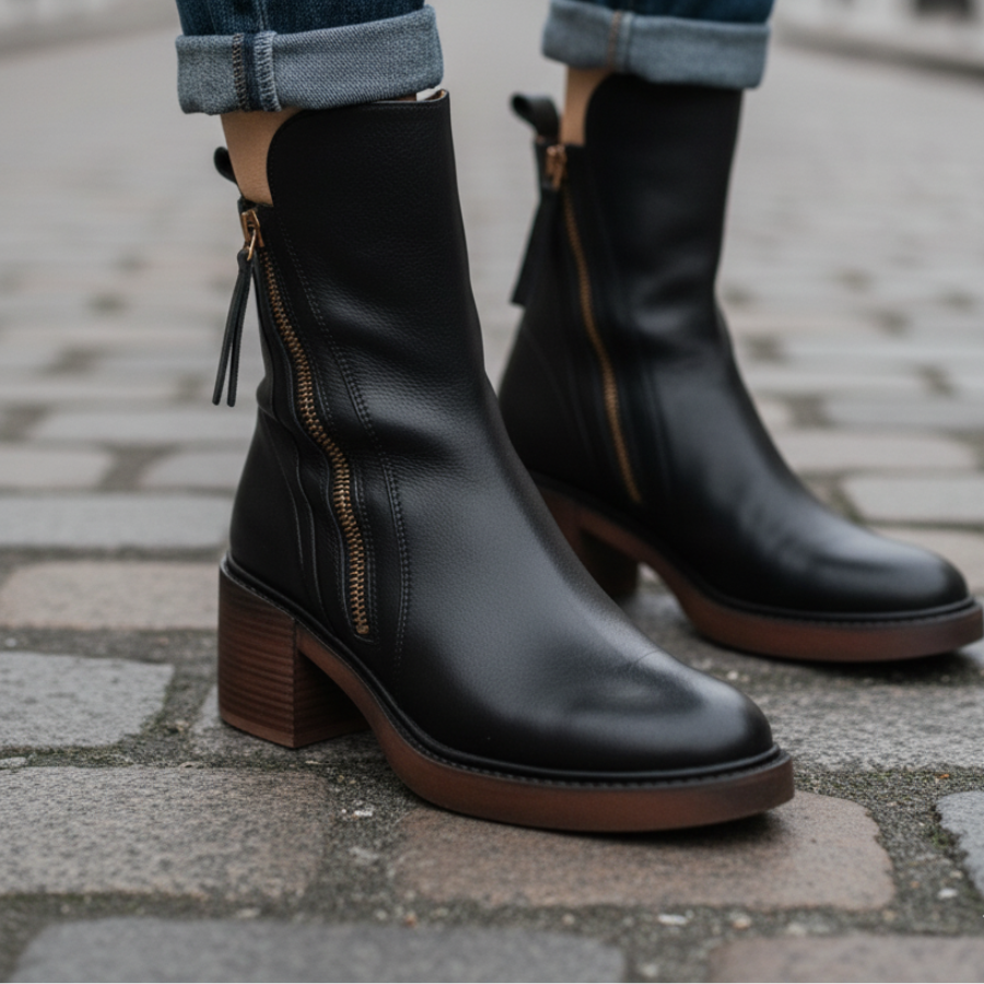 Belle | Leather Heeled Boots