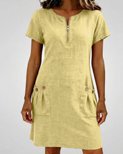 Lynda | Classic Elegant Zip-Neck Dress