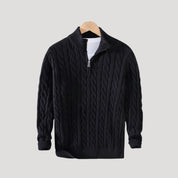 Becket | Half zip wool cable knit jumper