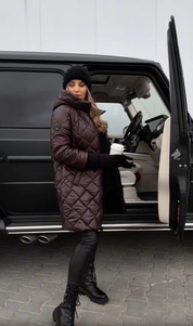 Bogna | Long Quilted Jacket with Hood