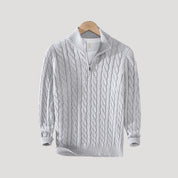 Becket | Half zip wool cable knit jumper
