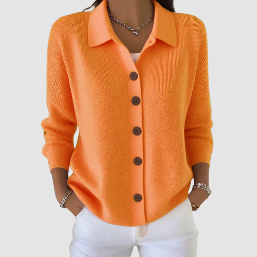 Janice | Collared Button Cardigan