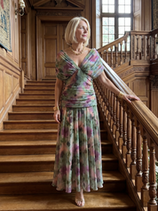 Calen | Elegant Bardot Off-the-Shoulder Midi Dress