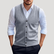 Carter | Knitted waistcoat button up sleeveless jumper
