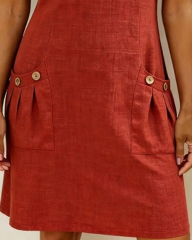 Lynda | Classic Elegant Zip-Neck Dress