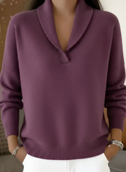 Elise | Classic Open Shawl-Neck Jumper