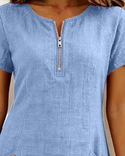 Lynda | Classic Elegant Zip-Neck Dress