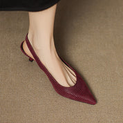 Céliane Pointed Leather Slingback Heels