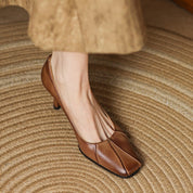 Marisol Leather Square-Toe Pumps