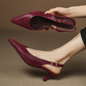 Céliane Pointed Leather Slingback Heels