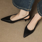 Céliane Pointed Leather Slingback Heels