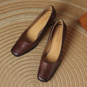 Oriel Leather Square Pumps