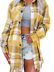 Demi | Oversized Plaid Long-Sleeve Shirt