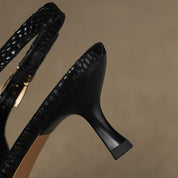 Céliane Pointed Leather Slingback Heels