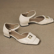 Elvane Buckle Leather Mary-Janes