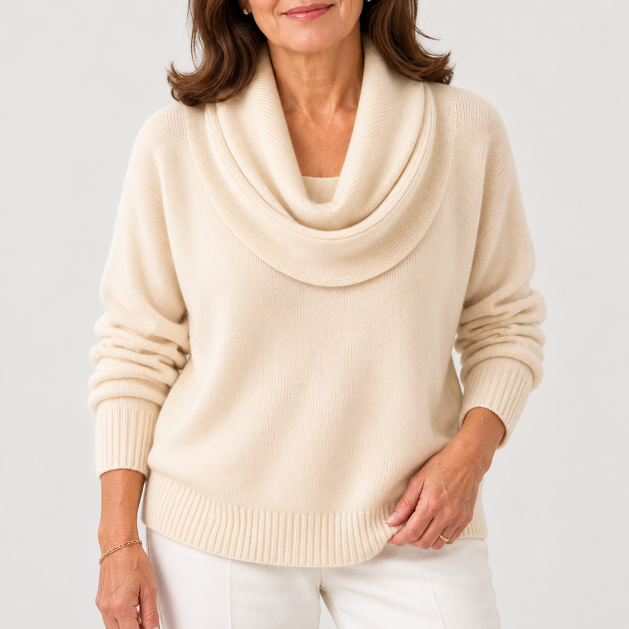 Agnes | Draped Cowl Neck Jumper