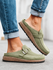 Tess | Everyday Suede Buckle Mules