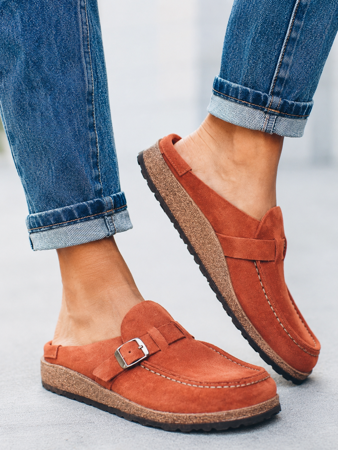 Tess | Everyday Suede Buckle Mules
