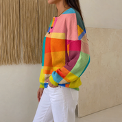 Crestine | Geometric Waffle-Knit Jumper