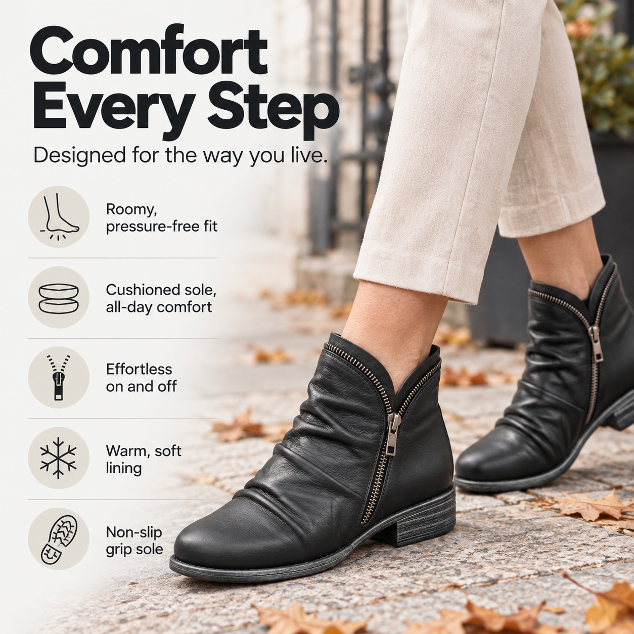 Melinda | Cushioned Ankle Boots