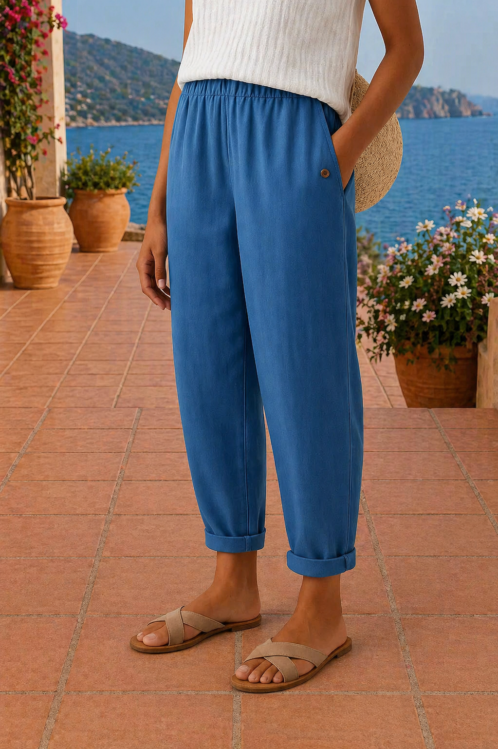 Maja | Timeless Linen-Blend Cropped Trousers