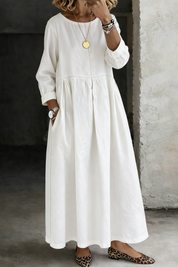 Hazel | Vintage Denim-Look Maxi Dress