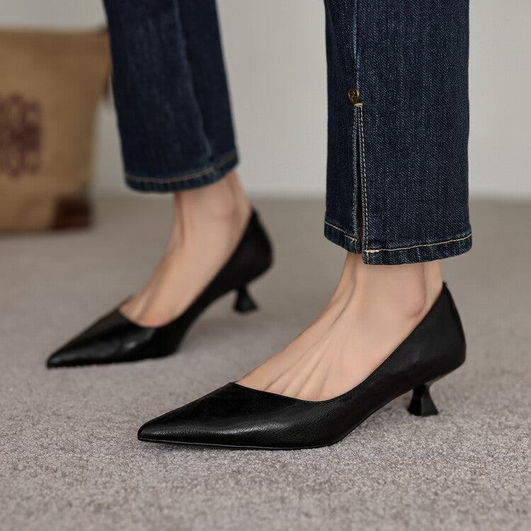 Verrine Leather Low Pumps