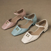 Elvane Buckle Leather Mary-Janes